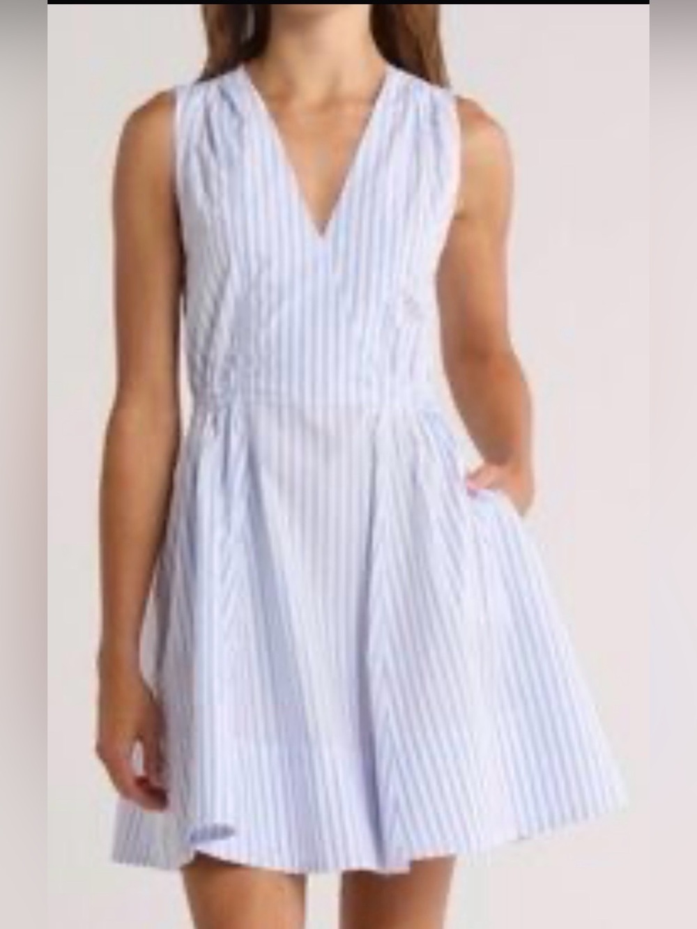 Derek Lam Blue & White and pink Striped Sleeveless Wrap mini dress size 10